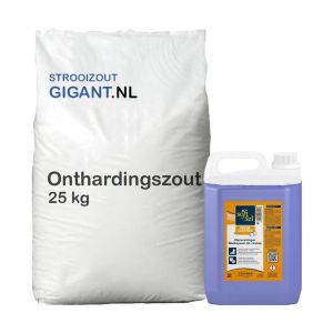 Zilver pakket: 10 zakken huismerk onthardingszout tabletten + Resin 5 L