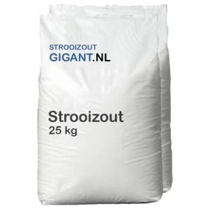 10 zakken strooizout van 25kg Vooraanzicht