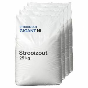 Pallet strooizout a 25 kg zakken Vooraanzicht